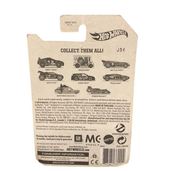 Hot Wheels Ghostbusters Battle Spec Diecast Car Yellow 1:64 2016 - Picture 2 of 2